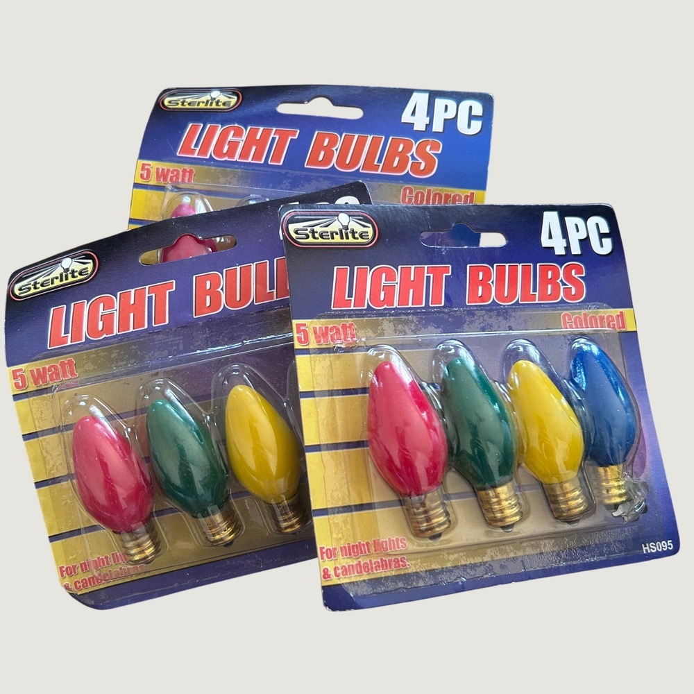 Sterlite Light Bulbs Glass 5W Multicolor NIB Vintageโ Style
